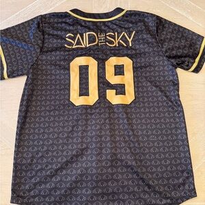 Men’s Black & Gold Said the Sky Jersey with 09 Back Number